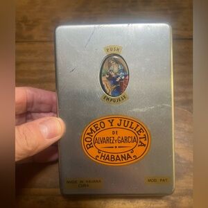 Vintage Romeo y Julieta Habana Silver Cigar Tin - unique rare collectible